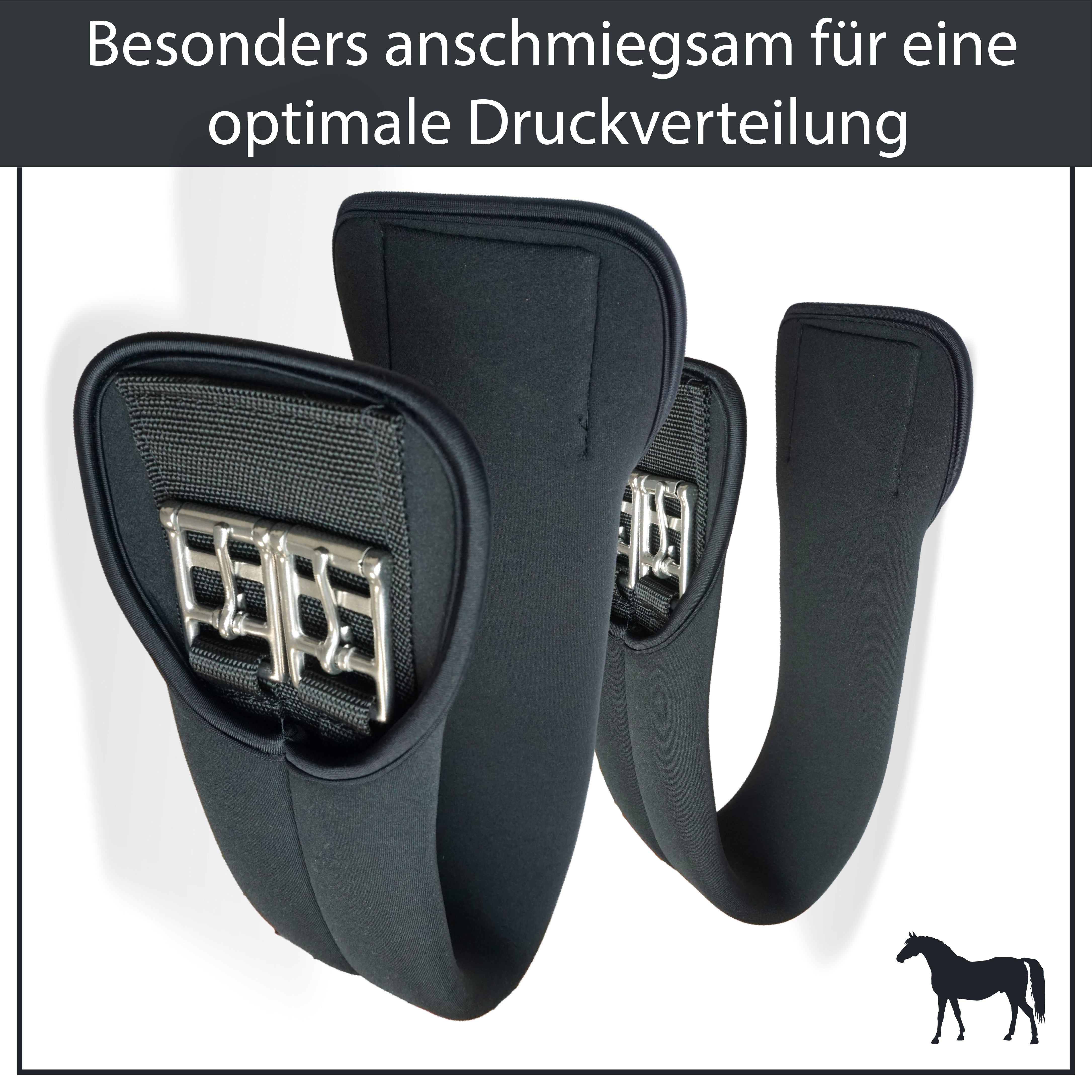 Sattelgurt aus weichem Neopren in Schwarz
